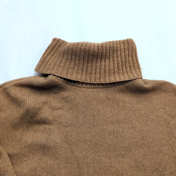 Madewell Cropped Turtleneck Sweater Women's Large Tan - Picture 5 of 9